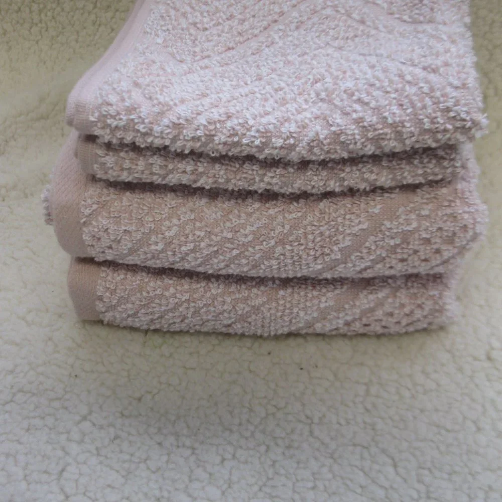 Chevron Hand & Wash ClotheTowels Set, Pink, B1, NWOT